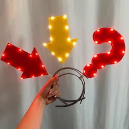 Detachable LED Red Arrow Light Headband Light Up Symbol Shape LED Hair Hoop Concert Hair Accessory Glow Party Decor