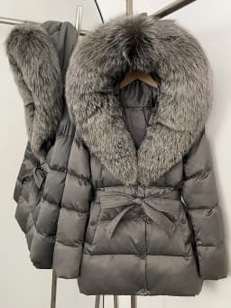 OFTBUY Winter 90% Duck Down Jacket Women Luxury Large Natural Silver Fox Fur Hooded Thick Warm Female Parkas Waterproof