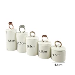 White PU Leather Jewelry Display Stand for Rings Earrings Necklaces - Store Window Counter Showcasing Rack for Jewelry Props