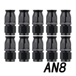 10x Universal Straight 0 45 90 180 Degree AN3 AN4 AN6 AN8 AN10 AN12 Hose End Fitting Hose Adapter For Swivel PTFE Oil Fuel Line