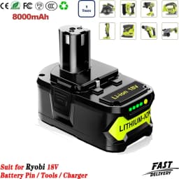 1~4Pcs 3.6/5.0/8.0/9.0Ah P108 P102 P109 Replace for Ryobi 18V Li-on Tools Battery Pin + 12-18V Ni-mh/Ni-cd/Li-ion P117B Charger