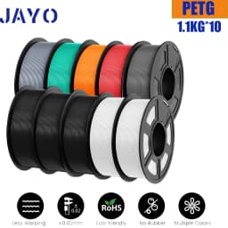 JAYO 10 Rolls PETG Filament 175mm 3D Printing No Bubbles No Drawing Smooth Multiple Colors Optional for 3D Printing 1.1kg/1roll