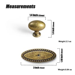 Goo-Ki Low Profile Antique Brass Cabinet Pulls Double Hole Centers(11.4''/12.6'') Zinc Alloy Handle for Drawer Cupboard Wardrobe