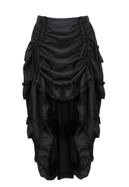 Steampunk Gothic Corset With Skirts Irregular Shirring Pleated Party Maxi Long Skirt High Low Costumes Punk Sexy Women Plus Size