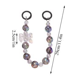 Y2K Cute Bowknot Phone Charm Strap Lanyard DIY Beaded Pendant Sweet Girl Keychain For iPhone Accessories Purse Bag Pendants