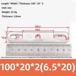 1Pc 304 Stainless Steel Thickened Double Hole Straight Flat Gasket - Bolt Fastening Blocking Plate Hardware Accessory