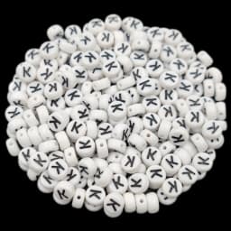 7mm 50Pcs Acrylic 26 English Letter Flat Round Beads Black on white DIY Crafts Necklace Bracelet Pendant For Jewelry Making