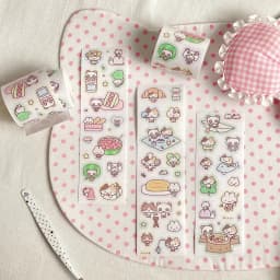 WAKAWAKA Writable Die Cut Sticker Roll Scrapbooking Sticker Hand Drawn Illustration Washi Sticker Journal Planner