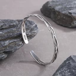 New 925 Sterling Silver Metallic Belt Vintage Punk Bracelet Bangle For Woman Girl Fashion Jewelry Gift Dropship Wholesale