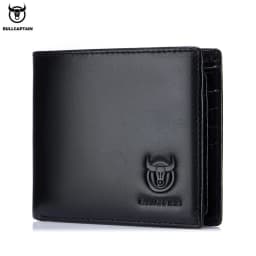 BULLCAPTAIN RFID Blocking Men's Leather Wallet Bifold Slim Wallet Multi-card Card Holder ID Wallet QB 05