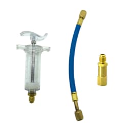 Car A/C Oil/Dye Injector 30Ml 1Oz with Low Side Quick Coupler Adapter 1/4 Air Conditioning Automotive Oiler Injection Syringe