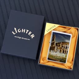 Marlboro Creative and Personalized Grinding Wheel Kerosene Lighter Gift Box World-famous Scenic Spots Men's Gift Wholesale