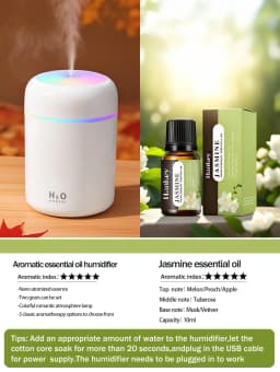 300ml Aromatherapy Diffuser Humidifier Air Purifier Car Home Use Seven-color Light Aromatherapy Essential Oil
