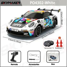 JXC PO4302 1:43 Mini High Speed 4WD RC Drift Racing Car 2.4G 20KM/H Full Proportional Throttle 8‑Color LED Light Hobby Toy Gift