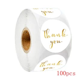 50-500pcs Round White Paper Label Sticker Thank You Sticker Scrapbook 1 Inch Wedding Envelope Seal Handmade Stationery Sticker