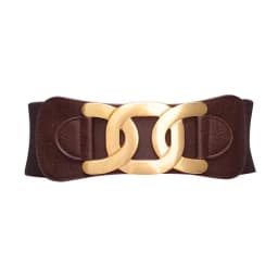 Golden CC Hook Buckle Elegant Belts for Women Retro Elastic Wide Belt Female Ladies Elastic Girdle with Skirt Dress Decorative
