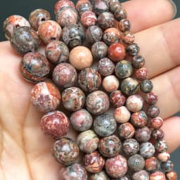 Natural Stone Round Flame Stone Beads Yooperlite Fire Sodalite Loose Spacer Beads for Jewelry Making DIY Bracelets Necklace 15''
