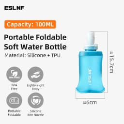 ESLNF 500ml Collapsible Water Bladder Soft Water Bag BPA‑Free Food Grade Leak‑Proof Portable Running Cycling Camping Hydration