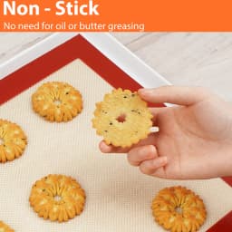2PCS Silicone Baking Mats for Oven, Reusable, Non Stick & Heat Resistant Bakeware Sheets, for Cookie, Macaron, Bread, Pastry Mat