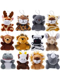 24 Pcs Small Stuffed Animals 3“ Kids Party Favors Bulk Safari Animals Plush Toys Party Stuffers Birthday Favors Classroom Prize
