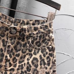Personalized Leopard Print High Waist Denim Shorts Women's Summer Fashion A Word Rough Edge Wide Leg Jeans Hot Pants