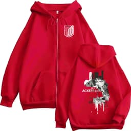 Anime 'Attack on Titan' - Will Ackerman Zipper Hoodie, Retro Fashion for Men and Women, Sweatshirt Casual Long Sleeve Hoodie
