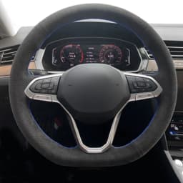 Car Steering Wheel Cover Customized Non-Slip Suede Braid For Volkswagen VW Atlas Golf 8 Mk8 Jetta Sharan Passat B9 Tiguan