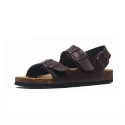 2026 New Summer Beach Cork Sandals Men Casual Outside Non-slip Black White Brown Double Buckle Sandalias Shoe Plus Size 35-43 44