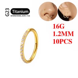 10PCS G23 Titanium Lip Hinged Earrings Hoop Round Tragus Cartilage Helix Segment Ear Nose Ring Body Piercing Jewelry