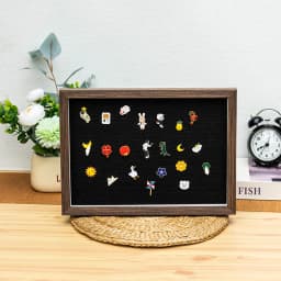 Hollow Shadow Box Frame for Badges Medals Brooches Keepsakes Wall Mountable Display Case with Storage Stylish