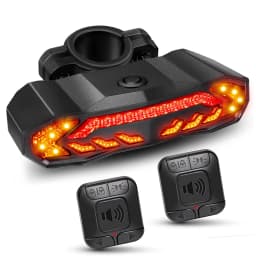 WSDCAM Smart Bike Tail Light with Turn Signals Bike Alarm Horn with Remote Rechargeable Waterproof Bike Rear Bike Brake Light