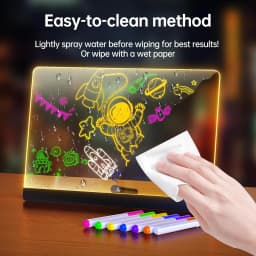 LED RGB Note Board, Acrylic Dry Erase Board with LED Light, Include, Hanging Chain, Led Drawing Board for Children Xmas Gifts