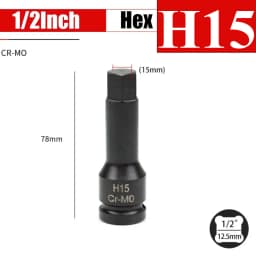 1/2inch Impact Hex Socket Electric Drill Socket Adapter Air Impact Wrench Hex Head Socket H4~H22 Screw Tap Socket Adapter