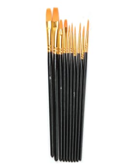 Professional Acrylic Paint Brush Set 10pcs Nylon Hair Brushes for All Purpose Oil Watercolor Painting Artist