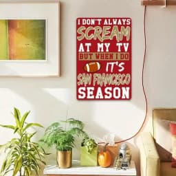 San Francisco 49ers Metal Wall Sign, NFL Licensed Man Cave Decor, Vintage Football Gift for Fans