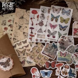30 Pcs Vintage Scrapbooking DIY Stickers Pack Retro Natural Washi Paper Sticker for Diary Journal Art Decorative Collection