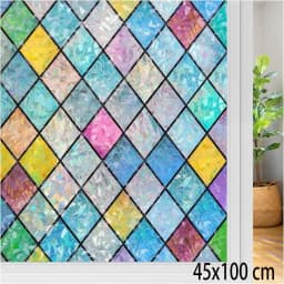 3D Stained Glass Window Film Removable Self Adhesive Glass Sticker Static Cling Vinyl Window Paper For Bathroom Home Decorative