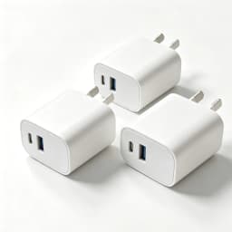 Dual Port PD Fast Charger AU Plug, USB-C + USB-A Wall Charger Adapter for iPhone, Samsung, Android Phones & Tablets