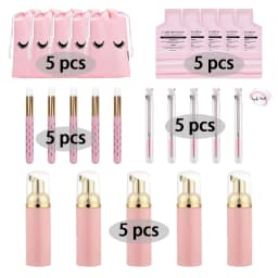 25/50Pcs Eyelash Extension Shampoo Foam Set 5ML Mousse Concentrate Makeup Remover Tool for Mascara with Brush Women's Cleanser