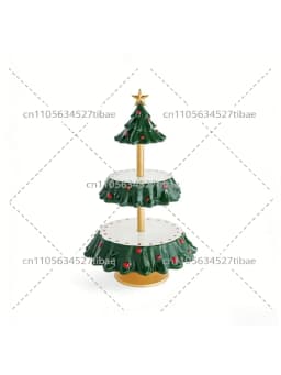 Festive Christmas Tree Resin Fruit Snack Rack Dessert Plate Bowl Holder Table Divider - Kitchen Storage Organizer