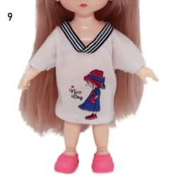 16cm Doll Clothes High-end Dress Up Mini Cute Dolls Skirt Suit Jeans Pants T-shirt Skirt Suit Kids Gift Toy DIY Doll Accessories