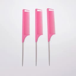 3 Metal Needle Mouse Tail Combs with Scales, Hair Styling Combs for Hair Distribution, Dyeing Combs, Special for Real Hair Wigs