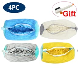 Shoes Washing Bag Laundry Bag Padded Shoe Protector Fluffy Fiber Polyester Wash Bag Machine Washable Drying Organizer