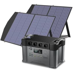 ALLPOWERS Powerstation 2400W Mobile Energy Storage Power Supply With 18V Solarpanel, 4x2400W AC Outlet,30A RV Plug,UPS Function