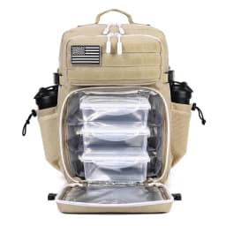 LHI 45L Meal Management Backpack Tactical Lunch Athletes Gym Bag Adults Insulated Fitness Sports Rucksack With Bottle Holder