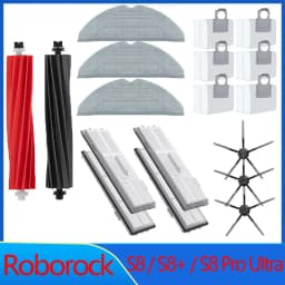 For Roborock S8 Pro Ultra S8+ Spare Parts DuoRoller Main Side Brushes Mop Cloths HEPA Filters Dust Bags Accessories