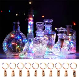 20 LED 10 Packs Wine Bottle Lights Copper Wire Fairy String Light Warm White Bottle Stopper Atmosphere Lamp for Xmas Holiday