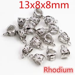 20pcs 3-Styles Beads Bails Pendants Jewelry Making DIY Necklace Silver Plated Gold Black Beads Bails Pendants Charm Beads Bails