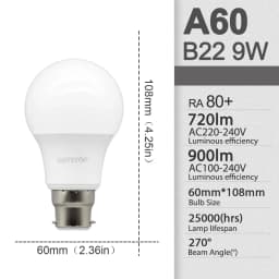 2Pack No Flicker LED Bulb Lamp B22 AC 220V 110V No Flicker 3W 8W 9W 12W 18W 24W Warm Lighting for Home Derection Lamparas Leds