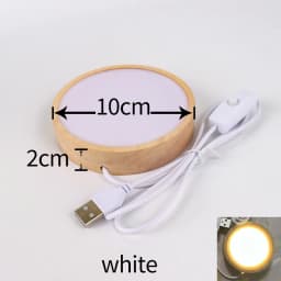 1/2/4Pcs Round Wooden LED Night Light Base for Decorative Holder Display Stand For Crystals Glass Ball Decor Art Ornament